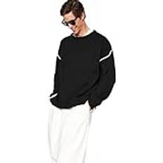 Trendyol Collection Man Oversize Basic Crew Neck Knitwear Sweater - Schwarz