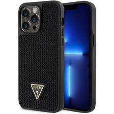 Guess CG Mobile for iPhone 15 Pro Max Case Rhinestone Case with Triangle Logo Anti-Scratch Drop Resistant Shockproof Full Slim Bumper Protection Back Cover for iPhone 15 Pro Max 6.7" Black