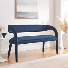 Blue Settee Benches modway Pinnacle Performance Velvet Accent Settee Bench