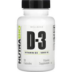 NutraBio Vitamin D-3 5000 IU 90 pcs