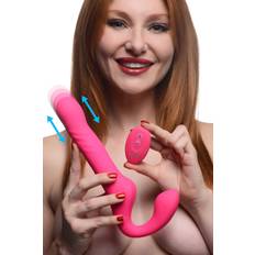 Strap U Mighty-Thrust Thrusting Vibrating Strapless Strap-On with Remote Pink