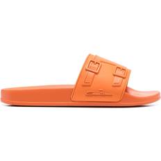 Orange Slides Santoni debossed-logo slides men Rubber/Polyurethane/Polyurethane Orange