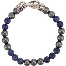 John Hardy Asli beaded bracelet men Sterling Silver/Hematite Blue