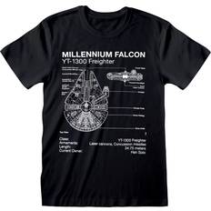 Star Wars Millenium Falcon Sketch Unisex T-Shirt Black