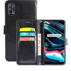 CaseOnline Wallet Cover 3-kort Realme 7 Pro 4G sort