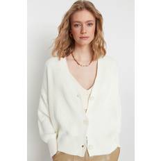 Men - White Cardigans Trendyol Collection Womens Women Cardigan Regular fit Cream