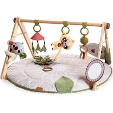 Babygym med musik Tiny Love utvecklande babygym, elegant babygym i trä med musik, 0 månader, babylekmatta, 20 aktiviteter, musikleksak att ta med, premiumtyger, 12 kort med milstolpar, Boho Chic