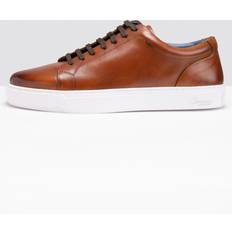 Hayle Antiqued Calf Leather Mens Trainers Brown
