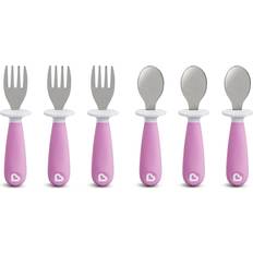 Pink Kids Cutlery Munchkin Munchkin Raise Toddler forks and Spoons 6 Piece, Pink