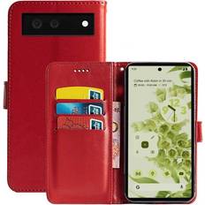 CaseOnline Wallet Cover 3-kort Google Pixel 6 rød