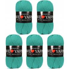 Turquoise Yarn We Love Yarn We Love Yarn Classic Acrylic Aran Color Pack Deep Turquoise 37