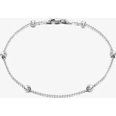 With Clasp Anklets Sterling Silver 23cm Beaded Ball Chain Anklet 8.21.6654