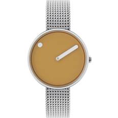 Picto Watches Picto 43353-0812 Small Mustard Yellow Matt Mesh Band