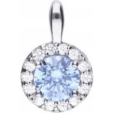 Platinum Charms & Pendants Diamonfire Sky Blue Cubic Zirconia Pave Pendant P4780