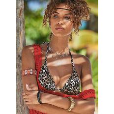 Beige Bikini Tops Lascana Leopard Print Triangle Bikini Top