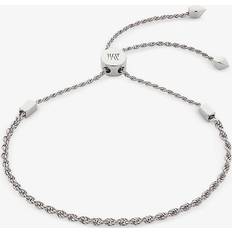 Monica Vinader Womens Silver Corda Recycled Sterling Silver Friendship Bracelet 1SIZE