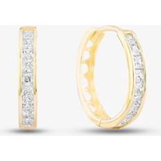 Jewellery 9ct Yellow Gold Cubic Zirconia Huggie Hoop Earrings 1.57.9779