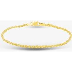 Gold Bracelets T.H.Baker 9ct Yellow Gold Rope Chain Bracelet 1.29.8472
