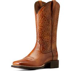 Wide Reitschuhe Ariat Women's Round Up Remuda Western Boots in Naturally Rich Leather, Width, 5.5, Naturally Rich