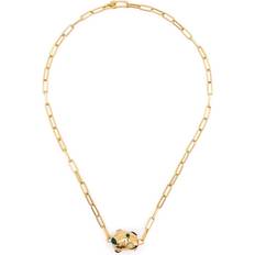 Missoma Metal Necklaces Missoma Molten gemstone pendant choker necklace women Metal One Gold