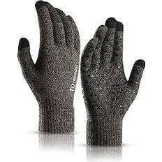 Acrylic Gloves Trendoux TRENDOUX Winter Gloves, Knit Touch Screen Glove Men Women Texting Smartphone Driving Anti-Slip Elastic Cuff Thermal Soft Lining Hands Warm in Cold Weather Gray