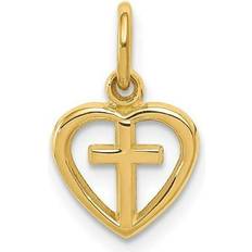 Bagatela 14K Yellow Gold Cross in Heart Charm