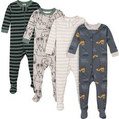 Boys Jumpsuits Children's Clothing Gerber Baby Boys' 4-Pack Footed Pajamas, Bears & Trucks Grey, Months