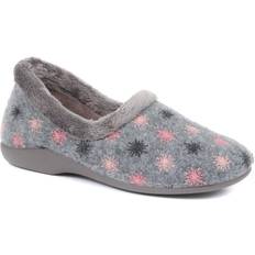 Pavers Embroidered Slippers - Grey