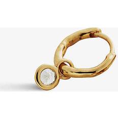 Monica Vinader Women Earrings Monica Vinader Womens Yellow Gold Recycled 18ct Yellow Gold-plated Vermeil Sterling-silver and Topaz Single Earring