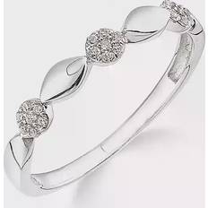 Engagement Rings - White Freemans 9ct White Gold 0.08ct Diamond Cluster Commitment Ring
