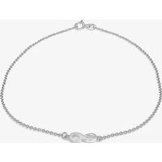 S Anklets T.H.Baker Sterling Silver 26cm Infinity Anklet 8.23.7195