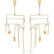 Aurelie Bidermann Sirocco freshwater pearl-embellished earrings women Freshwater Pearl/Gold Plated Brass One