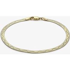 Gold - Men Bracelets 9ct Yellow Gold Diamond Cut Wave Herringbone Bracelet 1.29.9481