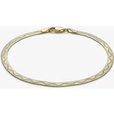 Gold - Men Bracelets T.H.Baker 9ct Yellow Gold Diamond Cut Wave Herringbone Bracelet 1.29.9481