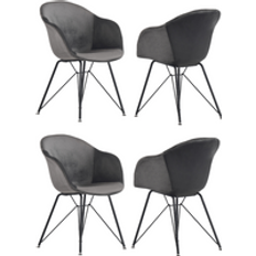 Life Interiors Valentina Dark Grey Kitchen Chair 84cm 4pcs