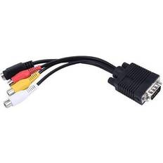 JTI VGA Zu-RCA Audio Video Adapterkabel 0.10m