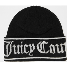 Juicy Couture Damen Accessoires Juicy Couture Ingrid Flat Knit Beanie, Beanies, Accessoires, black, Größe: one size, verfügbare Größen:one Schwarz