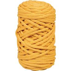 Makramégarn Rayher Braidy Återvunnet garn, flätad, 4 mm ø honungsgul, 250 g nystan löplängd ca 65 m, stickgarn, virkgarn, textilgarn, pysselgarn, knytgarn, macrameegarn, 42010166