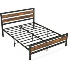 Costway Full/Queen Industrial Bed Frame with Rustic