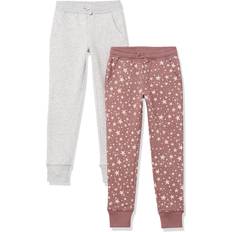 Stars Trousers Amazon Essentials Amazon Essentials Toddler Girls' Sweatpants, Pack of 2, Light Grey Heather/Mauve, Stars, 4T