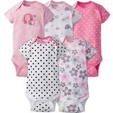 Elephants Children's Clothing GERBER Baby Girls' 5-Pack Variety Onesies Bodysuits, Elephants/Flowers, Newborn