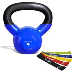 Kettlebells Yes4All Yes4All 10 lbs,Resistance Loop Bands Vinyl Coated Kettlebell Weights Great for Full Body Workout and Strength Training