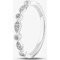 9ct White Gold 0.07ct Diamond Fancy Half Eternity Ring THR12012-07