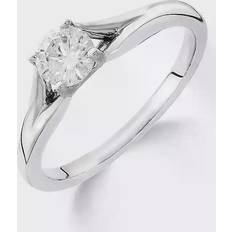 Freemans 9ct White Gold 0.25ct Diamond Solitaire Ring