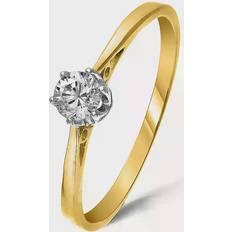 Freemans 9ct Yellow Gold 0.25ct Solitaire Diamond Ring