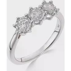 Freemans 9ct White Gold 0.50ct Diamond Trilogy Ring