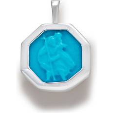 Turquoise Charms & Pendants Monica Vinader St Christopher turquoise pendant charm women Recycled Silver/Turquoise One