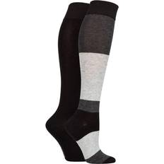 SockShop Bambù Calzini SockShop Pair Plain and Patterned Bamboo Knee High with Smooth Toe Seams