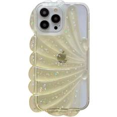 MAULUND iPhone 14 Pro Fleksibelt Plastik 3D Muslingeskal Gennemsigtig Gul