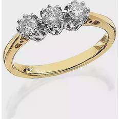 Engagement Rings Freemans 9ct Yellow Gold 0.50ct Diamond Trilogy Ring